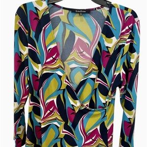 Evan Picone Blouse Womens Size Medium Black Label